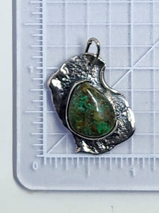 Turquoise Pendant in Boho Sterling Silver Setting