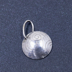 Sterling Silver Milled Patterned Medallion Pendant