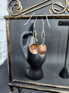 Cosmic Sun Design Dangle Earrings Copper