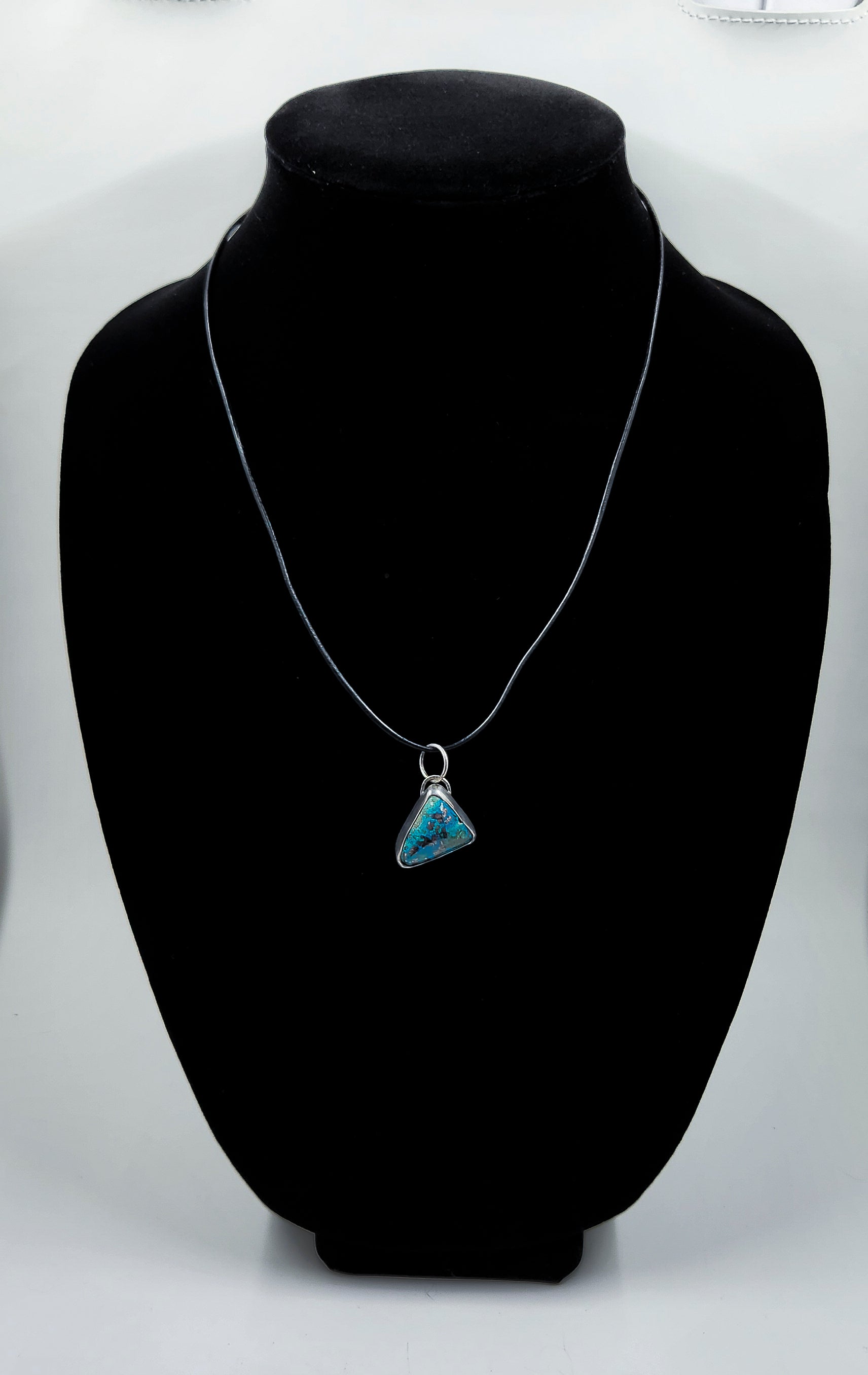 Chrysocolla Copper Pendant Set in Sterling Silver