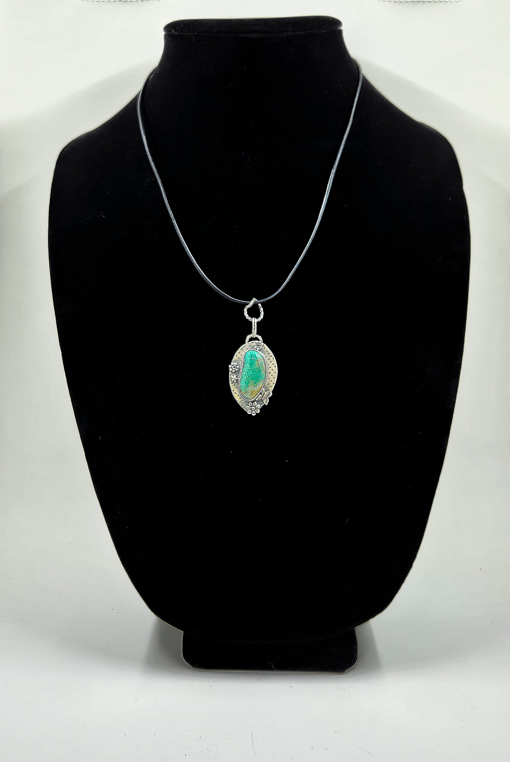 Chrysocolla Butterfly Pendant Set in Sterling Silver