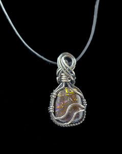 Boulder Opal Pendant Set in Sterling Silver