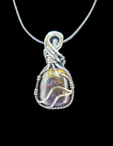 Boulder Opal Pendant Set in Sterling Silver