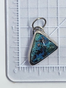 Chrysocolla Copper Pendant Set in Sterling Silver