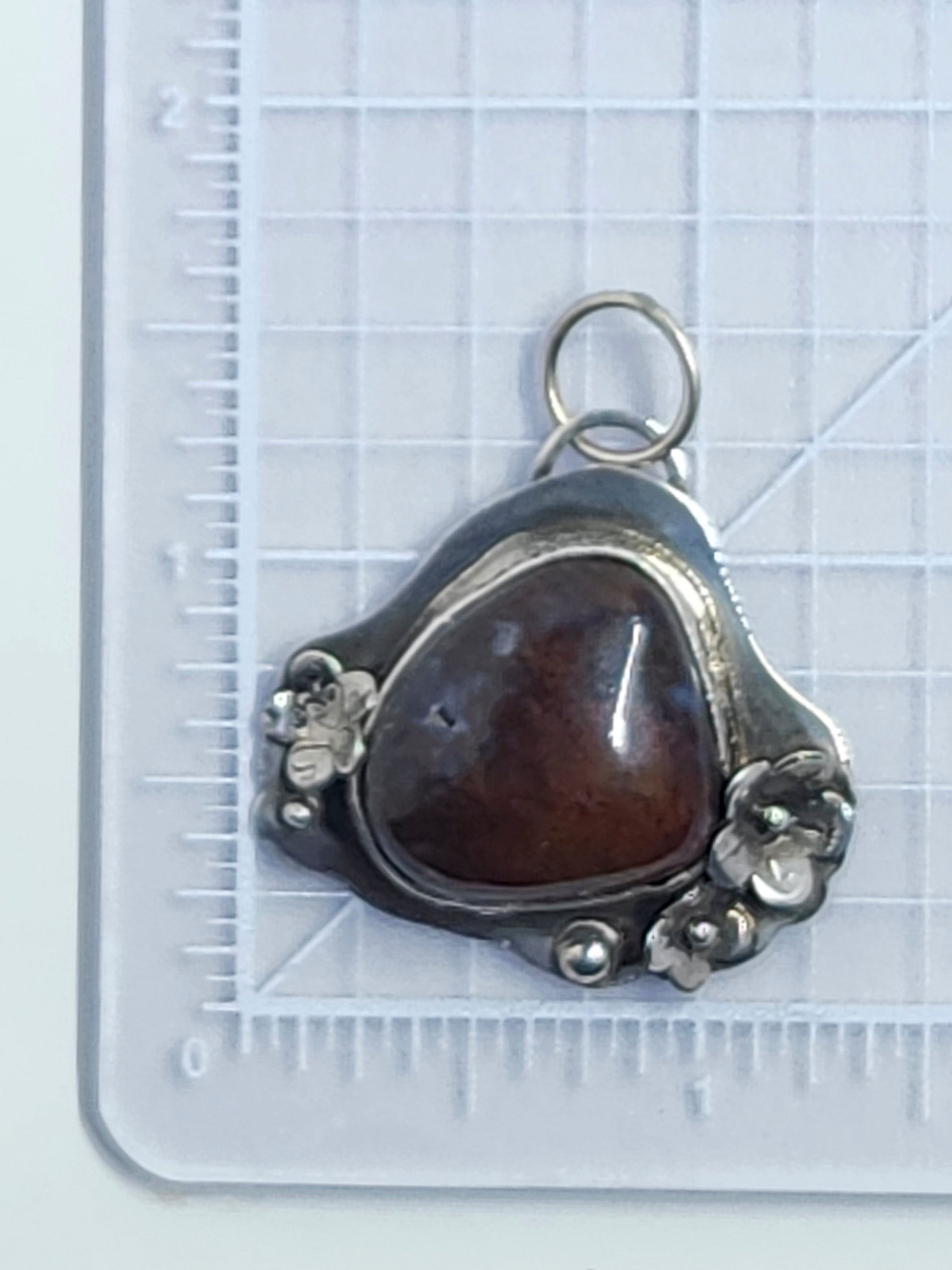 Moss Agate Wire Wrap Sterling Sliver Pendant