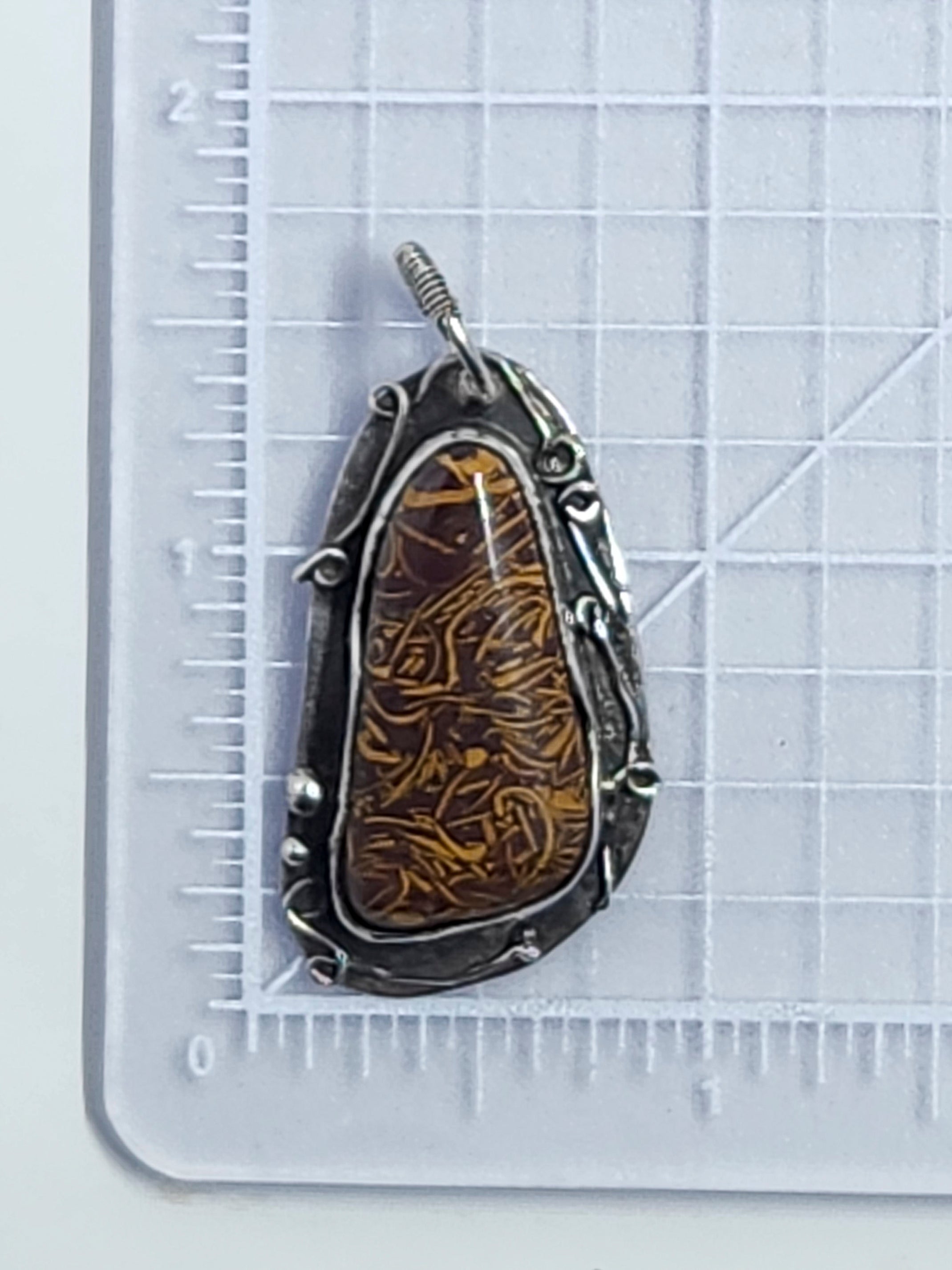 Script Stone Pendant Set in Sterling Silver