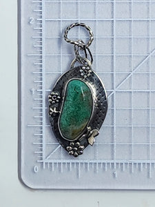 Chrysocolla Butterfly Pendant Set in Sterling Silver