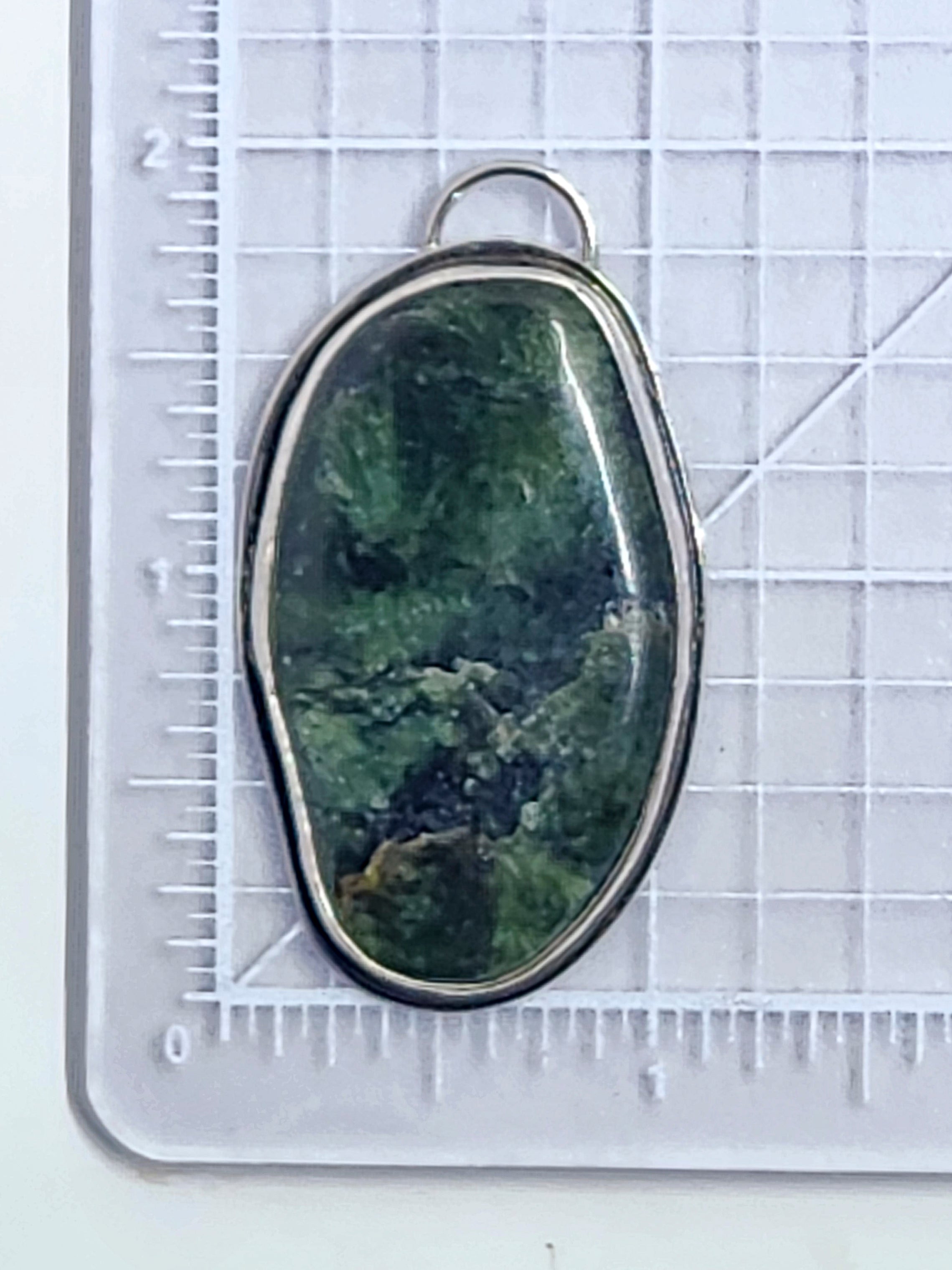 Nephrite Jade Pendant Set in Sterling Silver