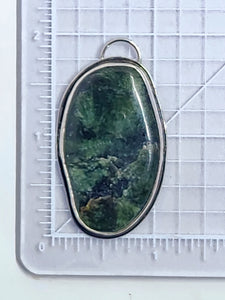 Nephrite Jade Pendant Set in Sterling Silver