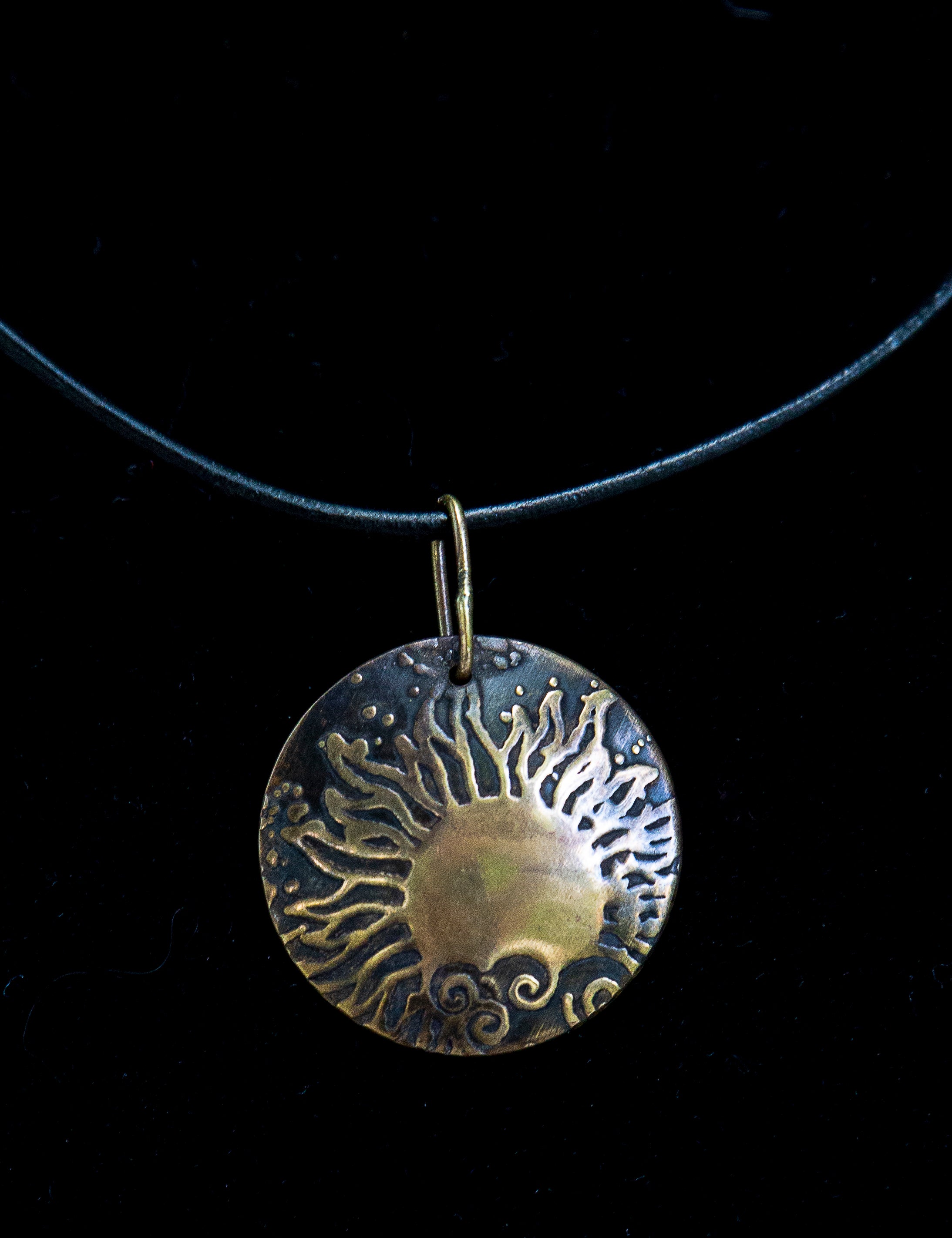 Brass Celestial Medallion Pendant