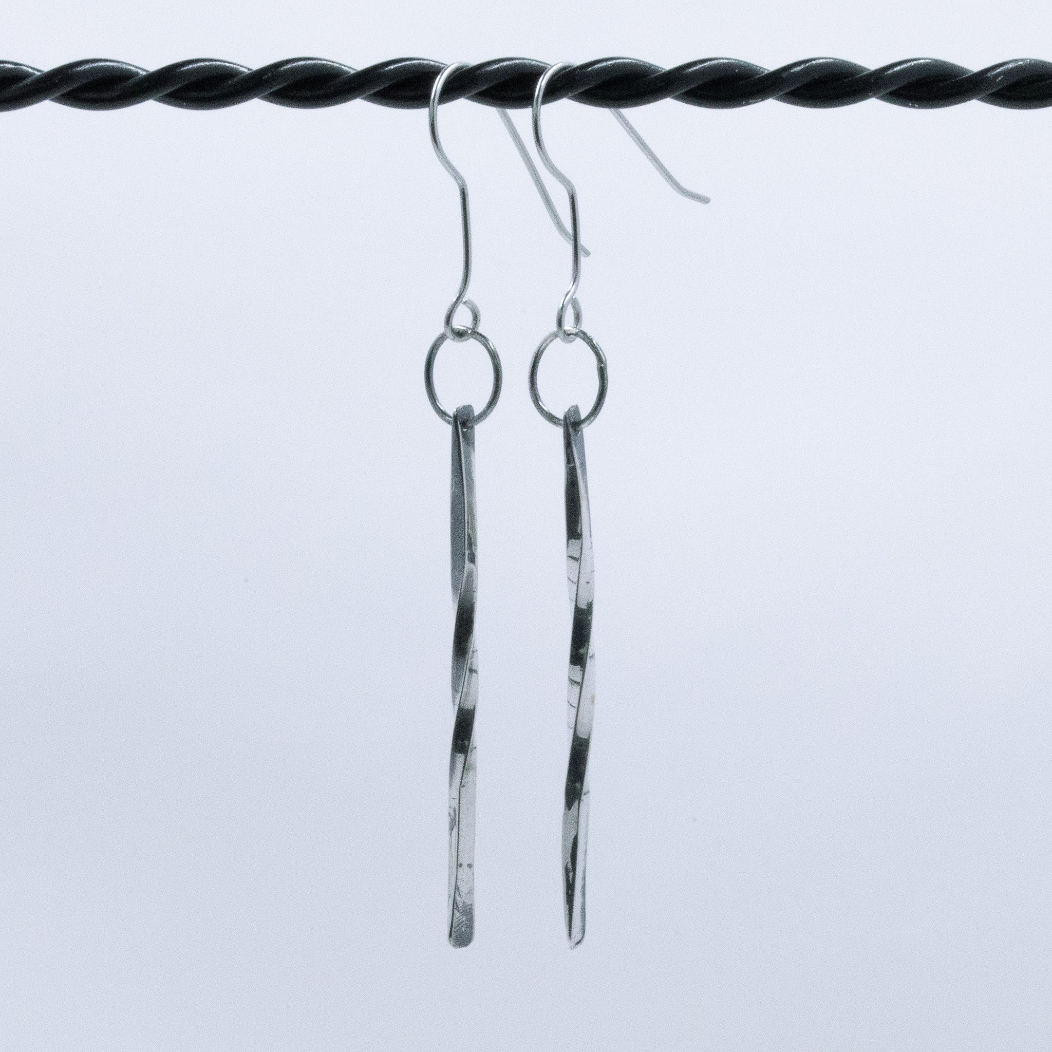 Sterling Silver Twisted Drop Earrings