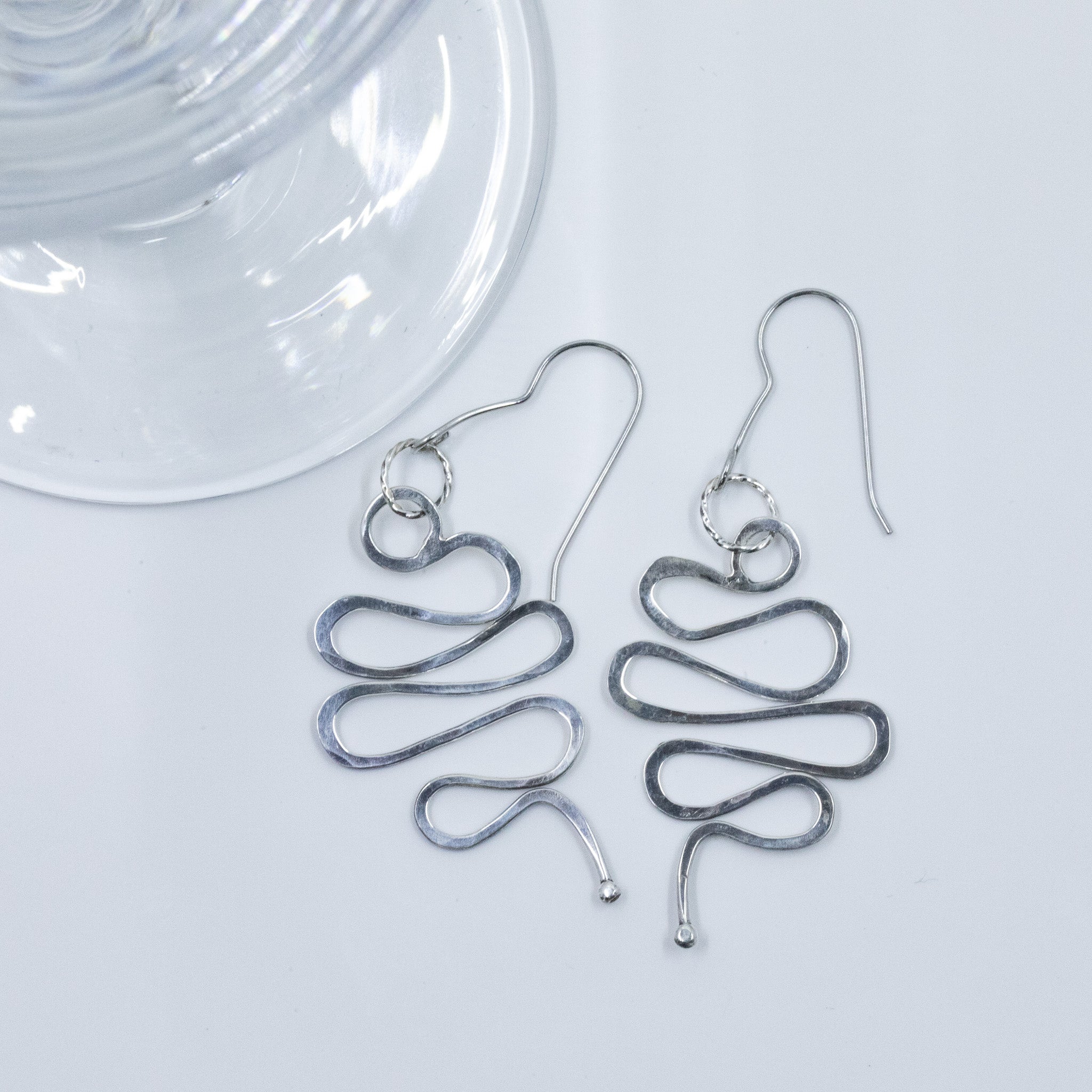 Sterling Silver S-Curve Dangle Earrings