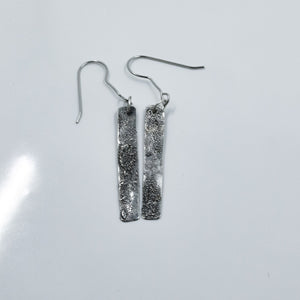 Sterling Silver Dusted Bar Earrings