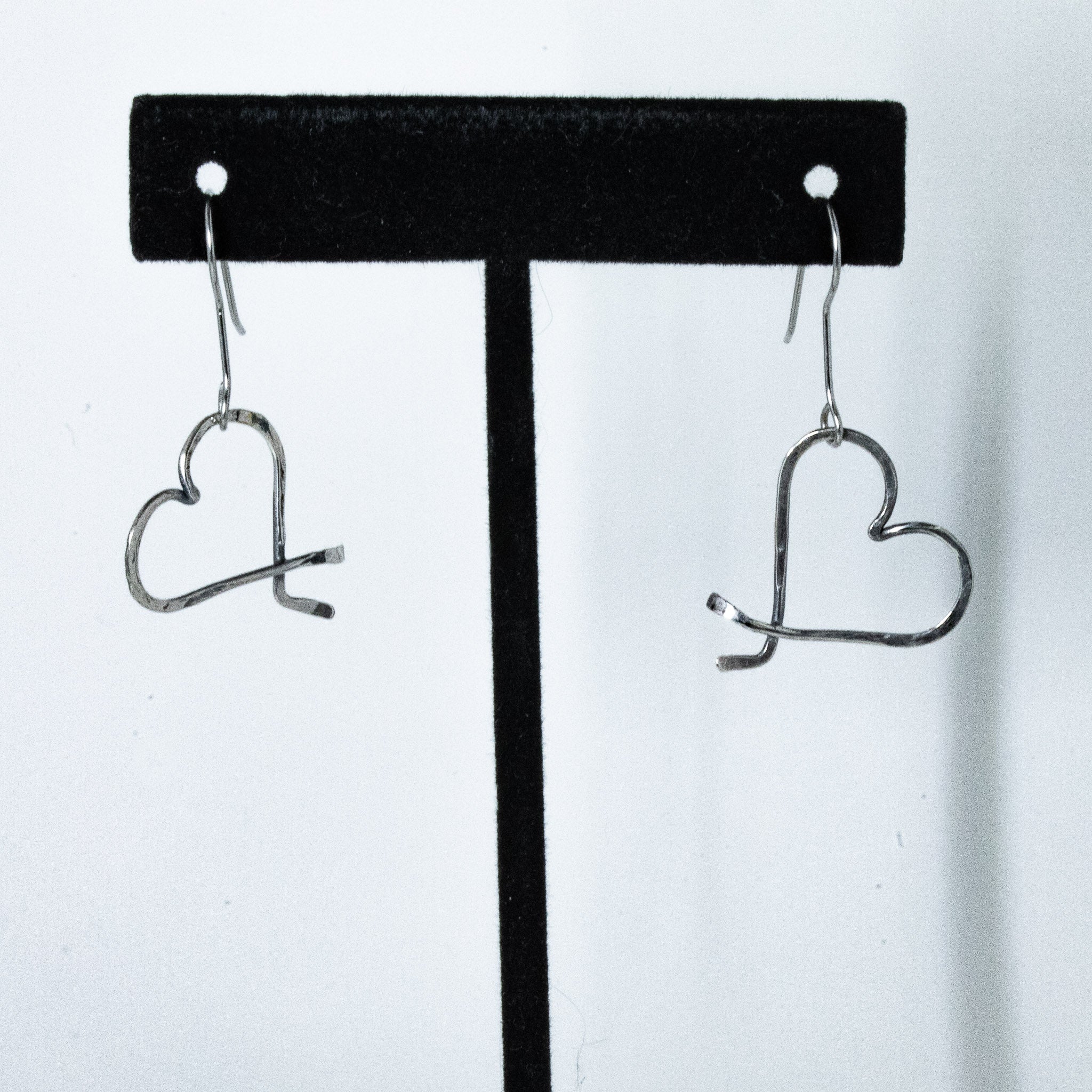 Sterling Silver Dangle Heart Earrings