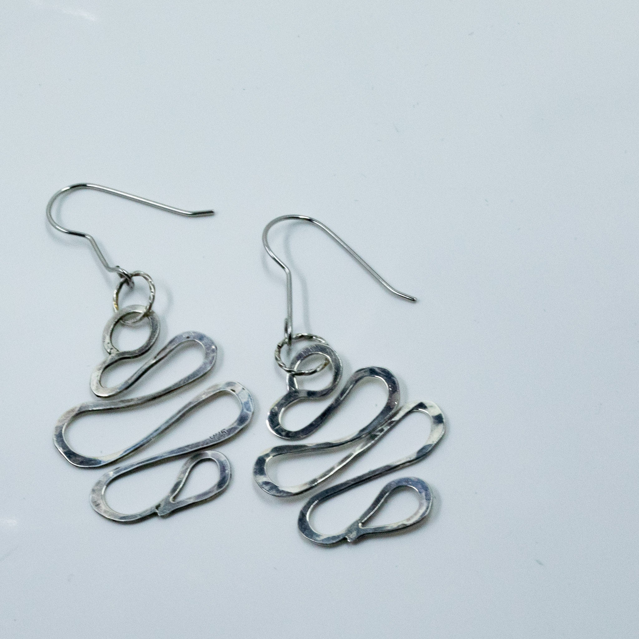 Sterling Silver S-Curve Dangle Earrings