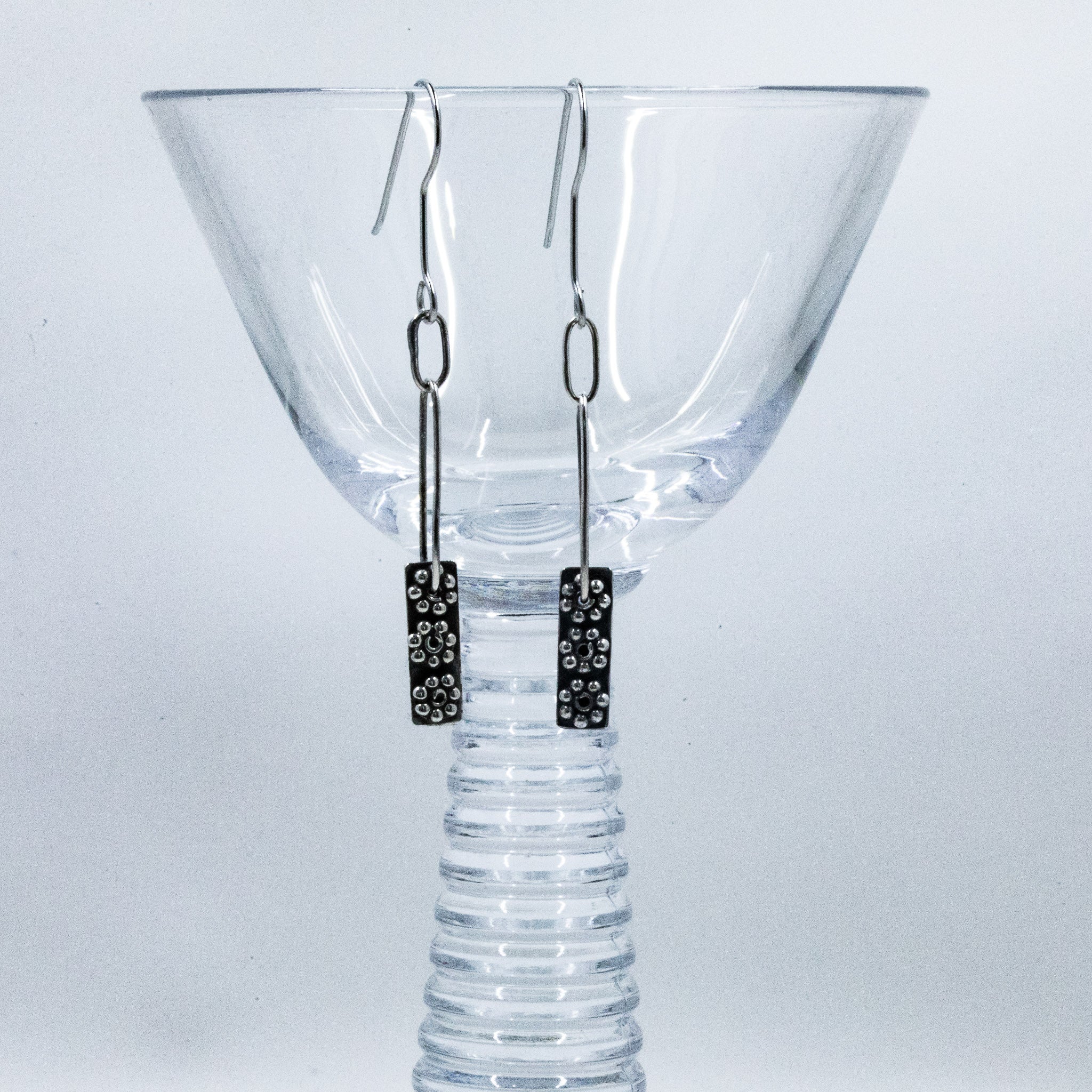 Sterling Silver Dangle Bar Earrings