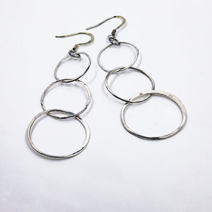 Sterling Silver Triple Hoop Earrings