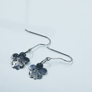 Sterling Silver Dangle Flower Earrings