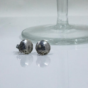 Sterling Silver Button Earrings