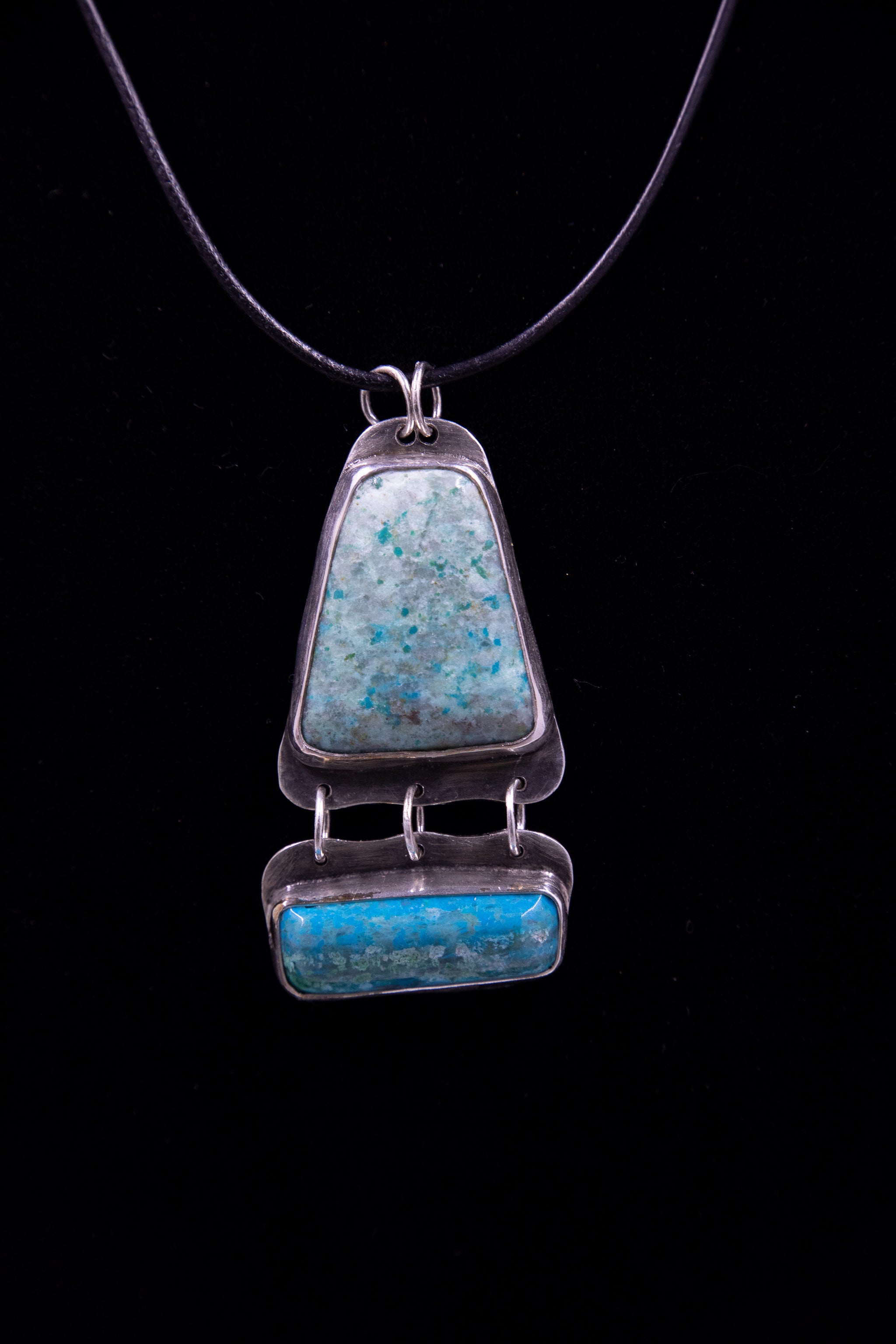 Chrysocolla Pendant Set in Sterling Silver