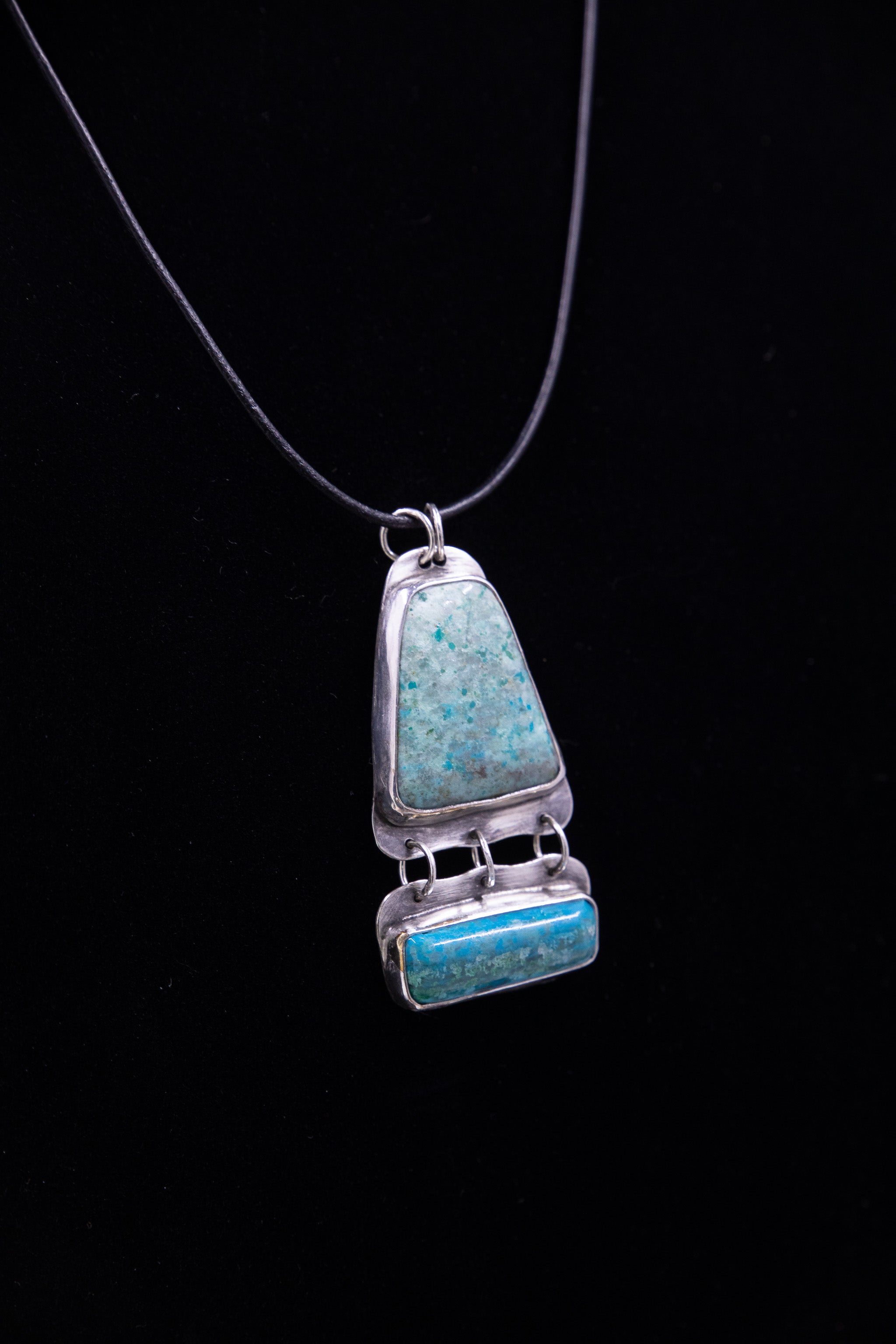 Chrysocolla Pendant Set in Sterling Silver