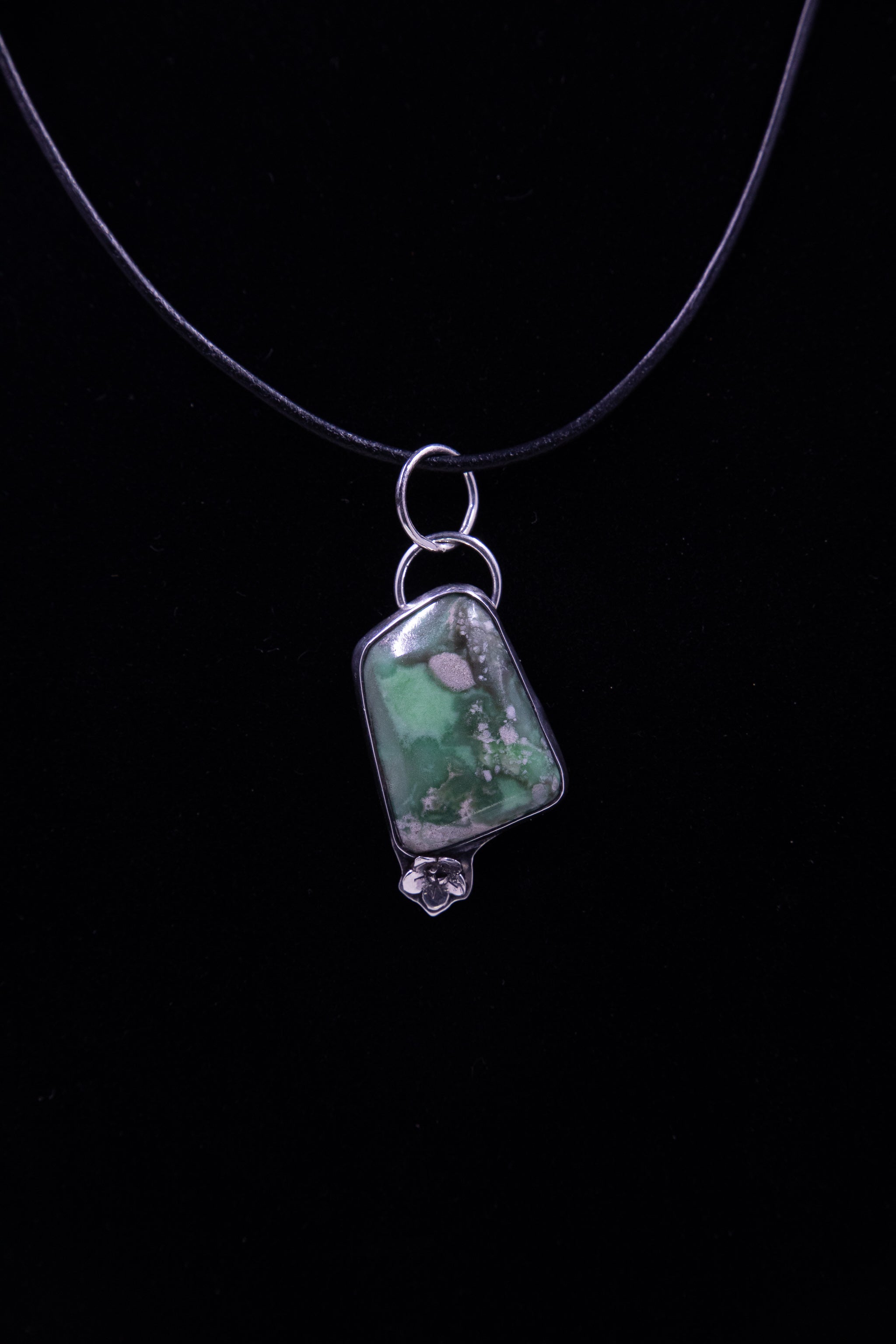 Green Utah Variscite Pendant Set in Sterling Silver