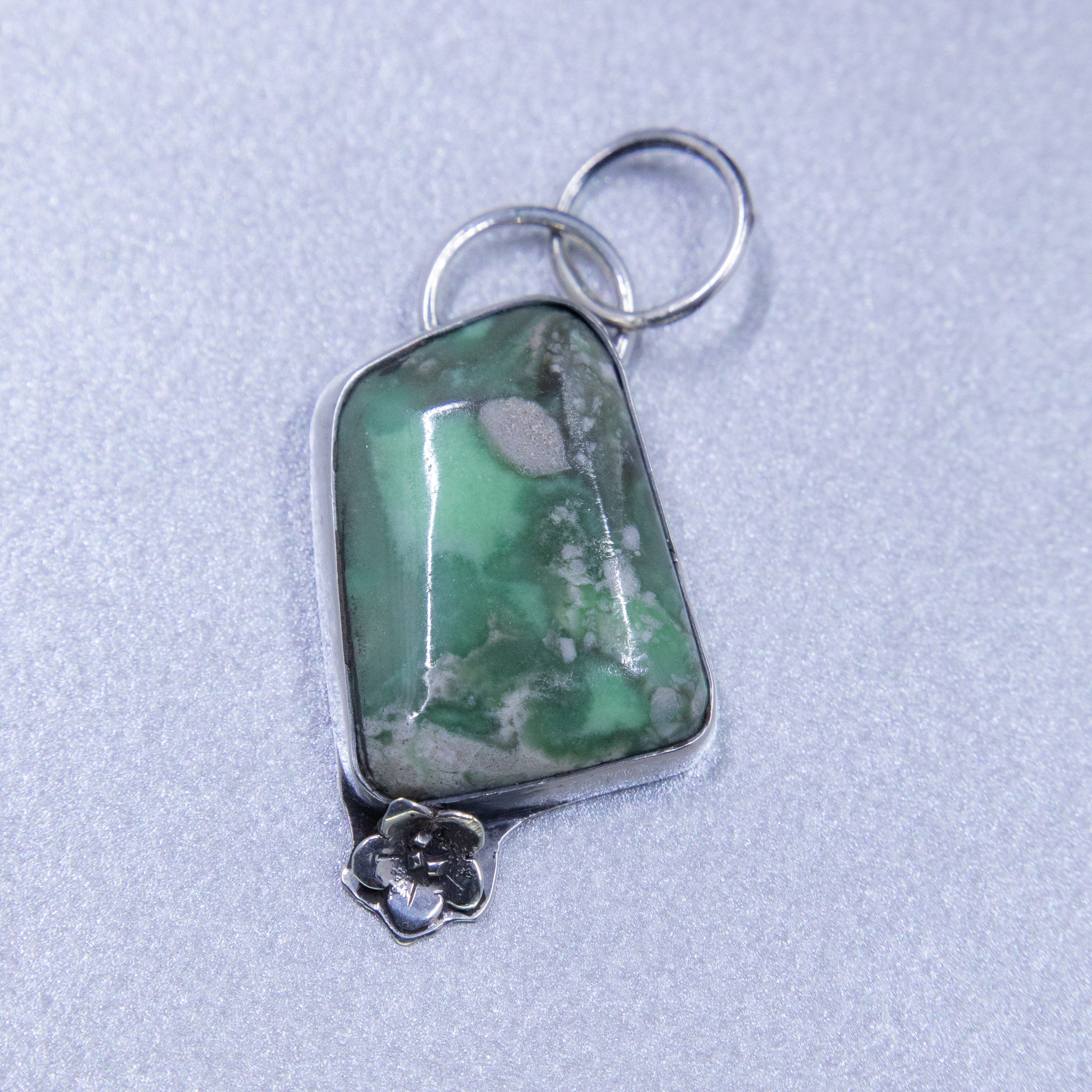 Green Utah Variscite Pendant Set in Sterling Silver