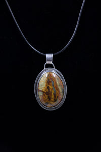 Kaleidoscope Jasper Pendant Set in Sterling Silver