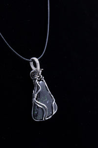 Wyoming Spotted Jade Pendant Set in Sterling Silver