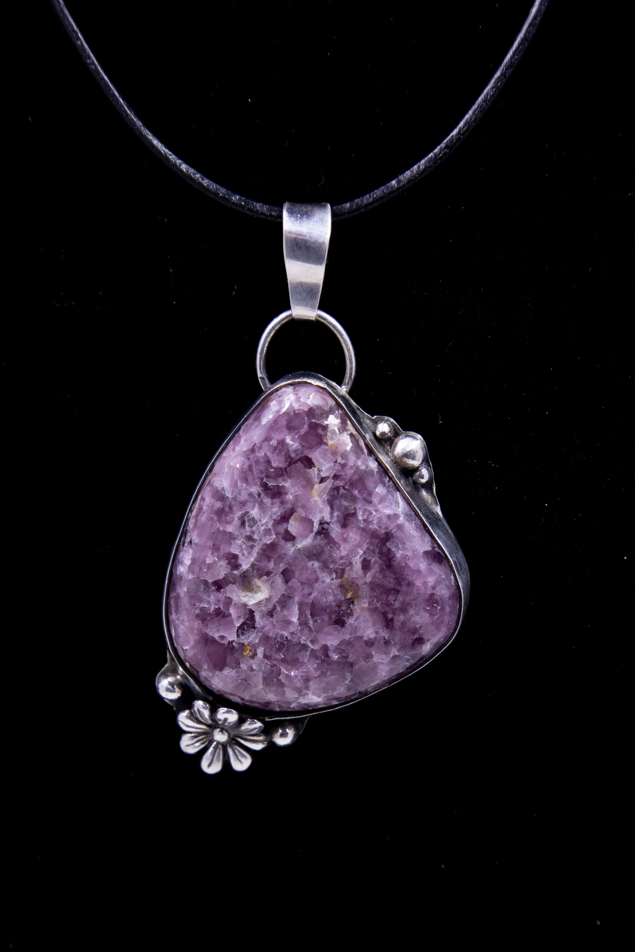 Lepidolite Pendant Set in Sterling Silver