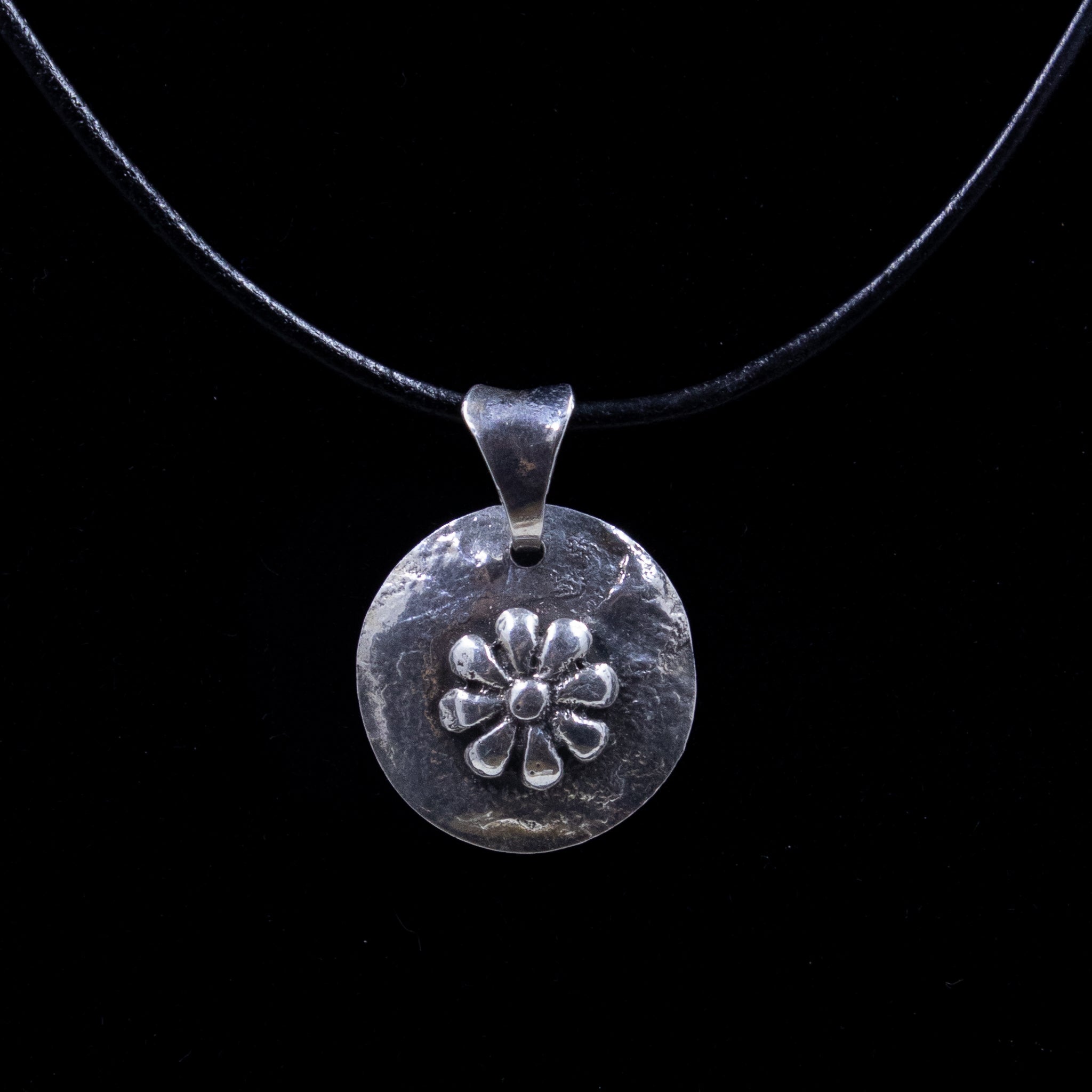 Sterling Silver Flower Medallion Pendant