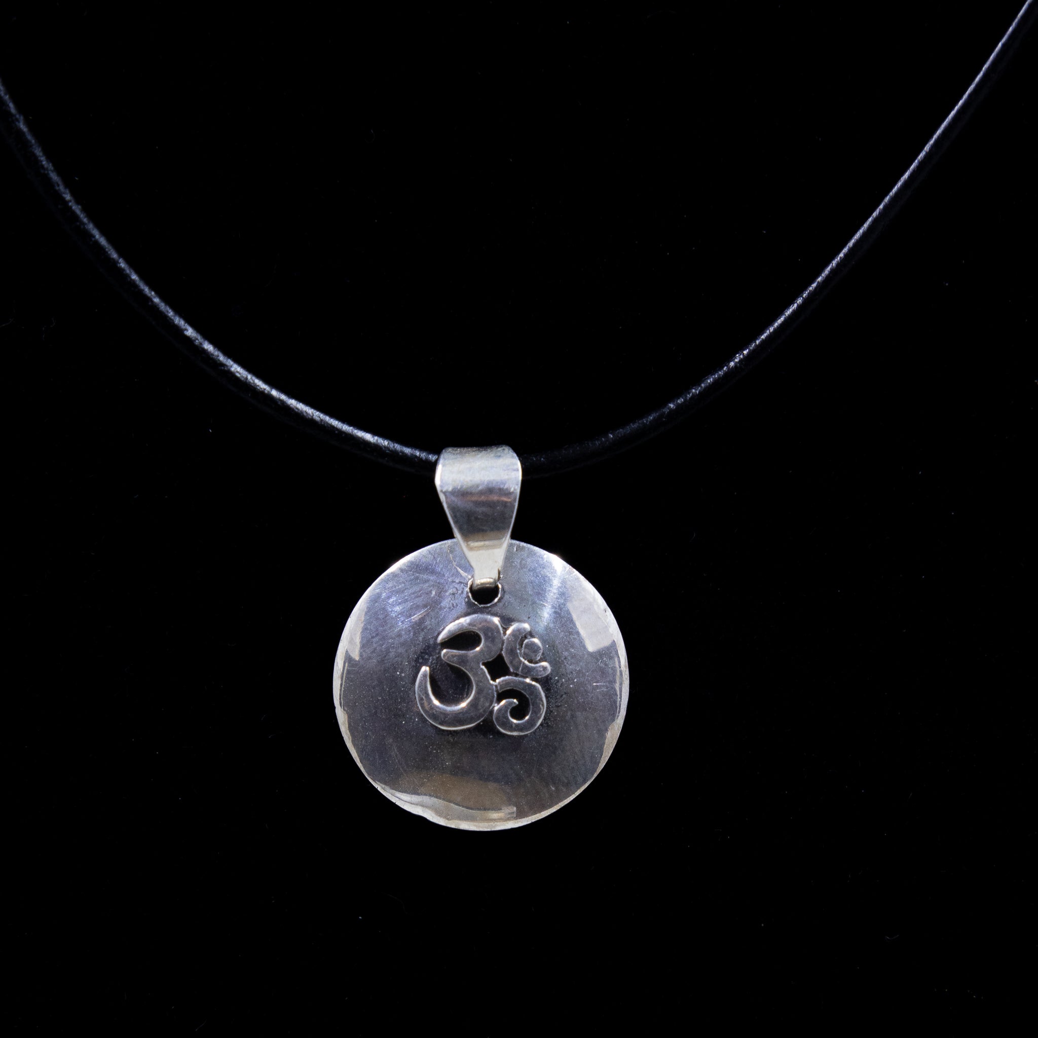 Sterling Silver Yoga Ohm Meditation Medallion Pendant