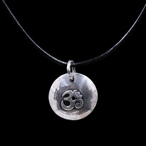 Sterling Silver Yoga Ohm Meditation Medallion Pendant