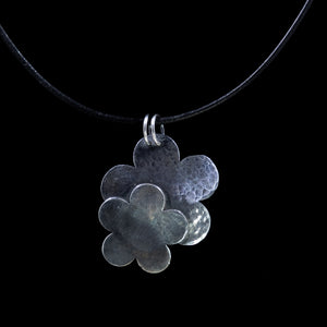 Sterling Silver Flower Pendant Set in Sterling Silver