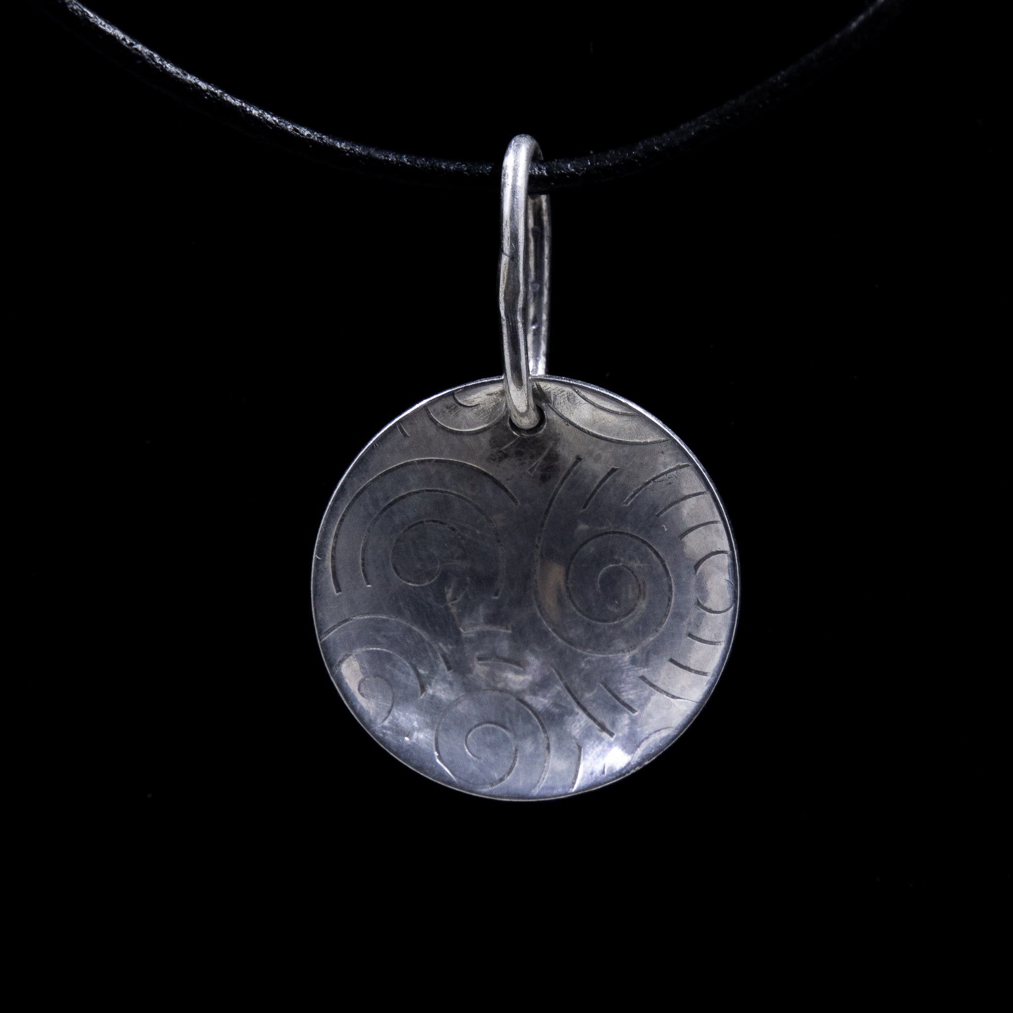 Sterling Silver Milled Patterned Medallion Pendant