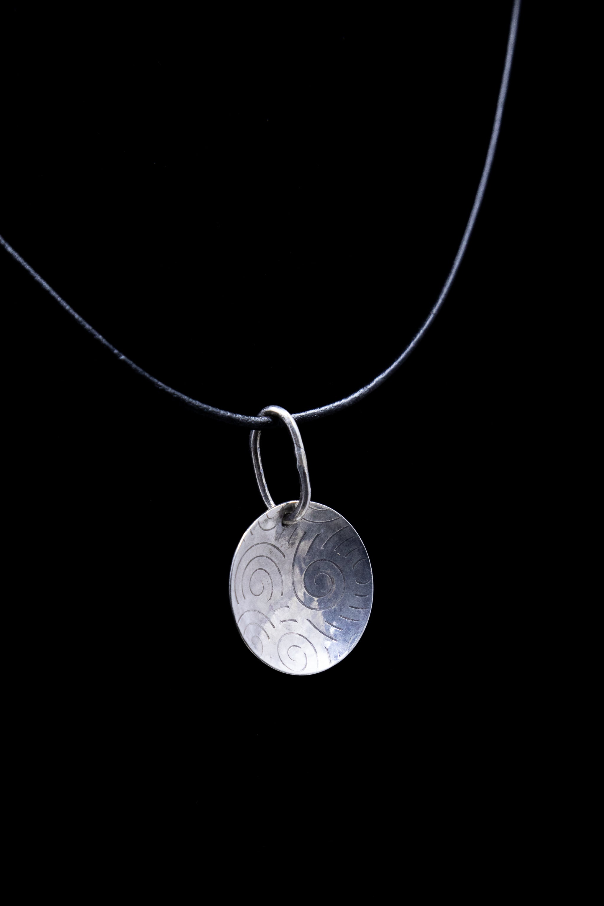 Sterling Silver Milled Patterned Medallion Pendant