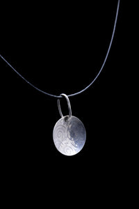 Sterling Silver Milled Patterned Medallion Pendant