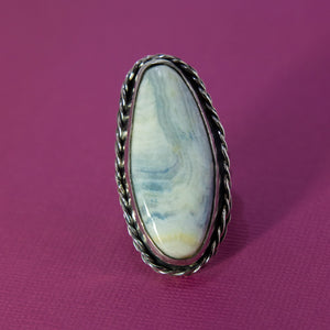 Sterling Silver and Blue Chalcedony Ring (size 8))