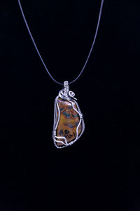 Kaleidoscope Jasper Sterling Silver Wire Wrap Pendant - One of a Kind