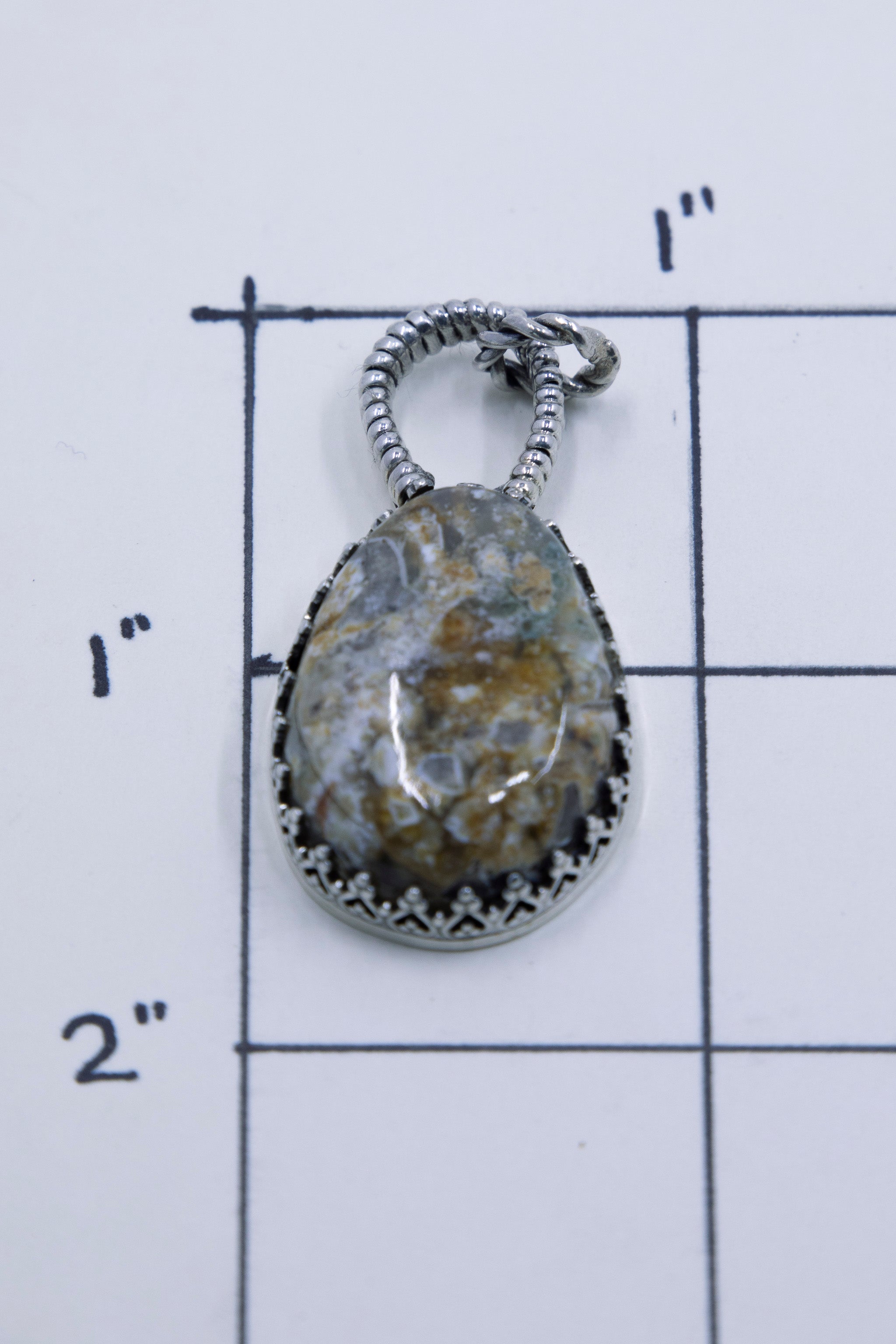 Mixed Matrix Jasper Pendant Set in Sterling Silver