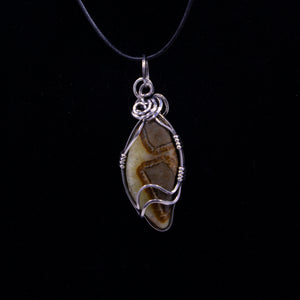 Septarian Sterling Silver Wire Wrap Pendant