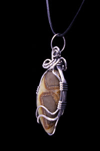 Septarian Sterling Silver Wire Wrap Pendant