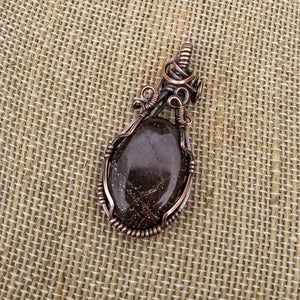 Dino Bone Brown Copper Wire Wrap Pendant