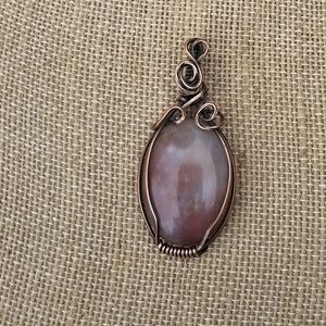 Utah Orange Agate Copper Wire Wrap Pendant