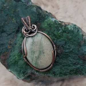 Variscite Copper Wire Wrap Pendant