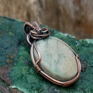 Variscite Copper Wire Wrap Pendant