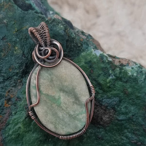 Variscite Copper Wire Wrap Pendant