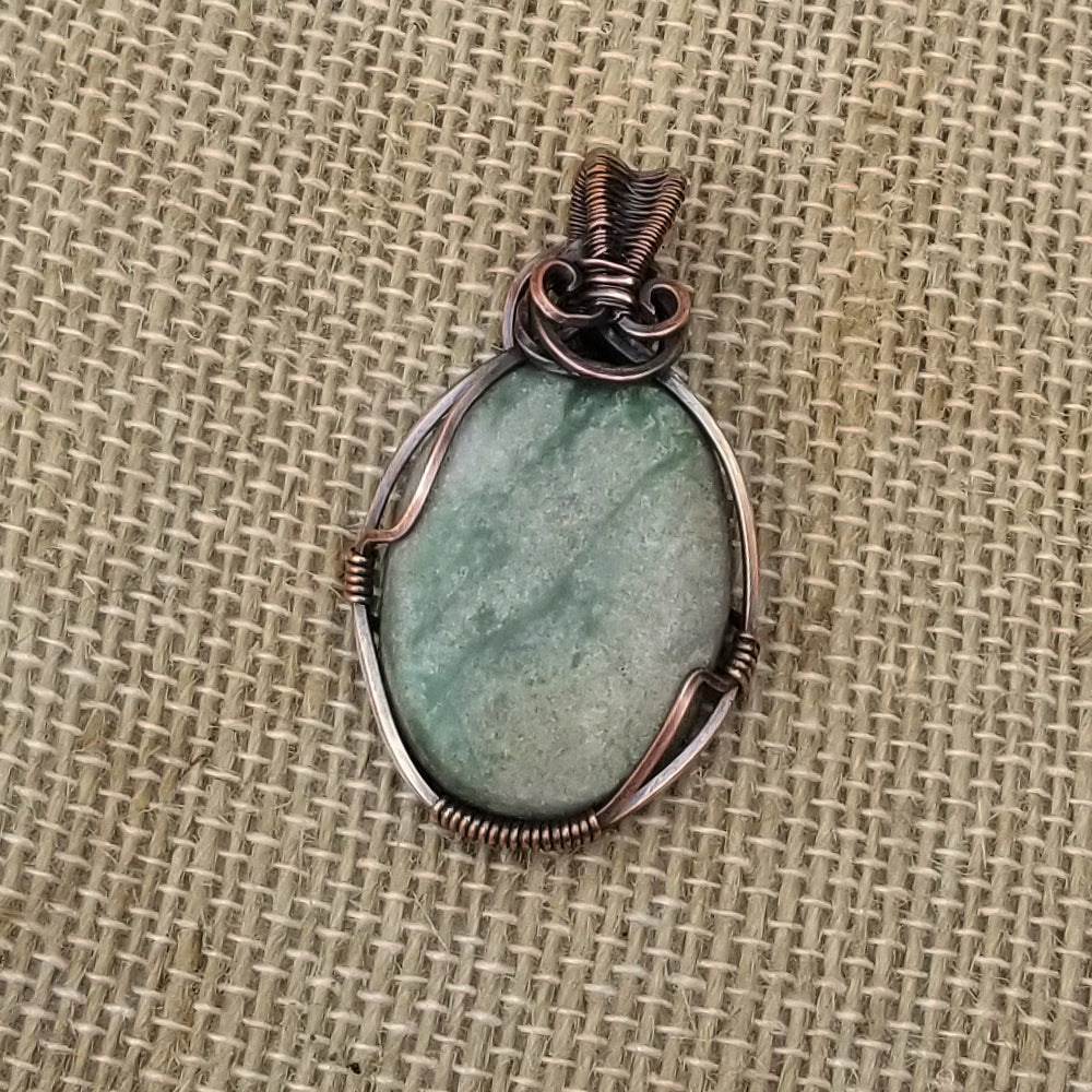 Variscite Copper Wire Wrap Pendant