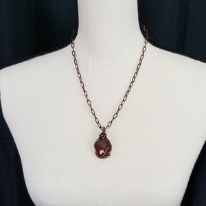 Red Moss Agate Copper Wire Wrap Pendant