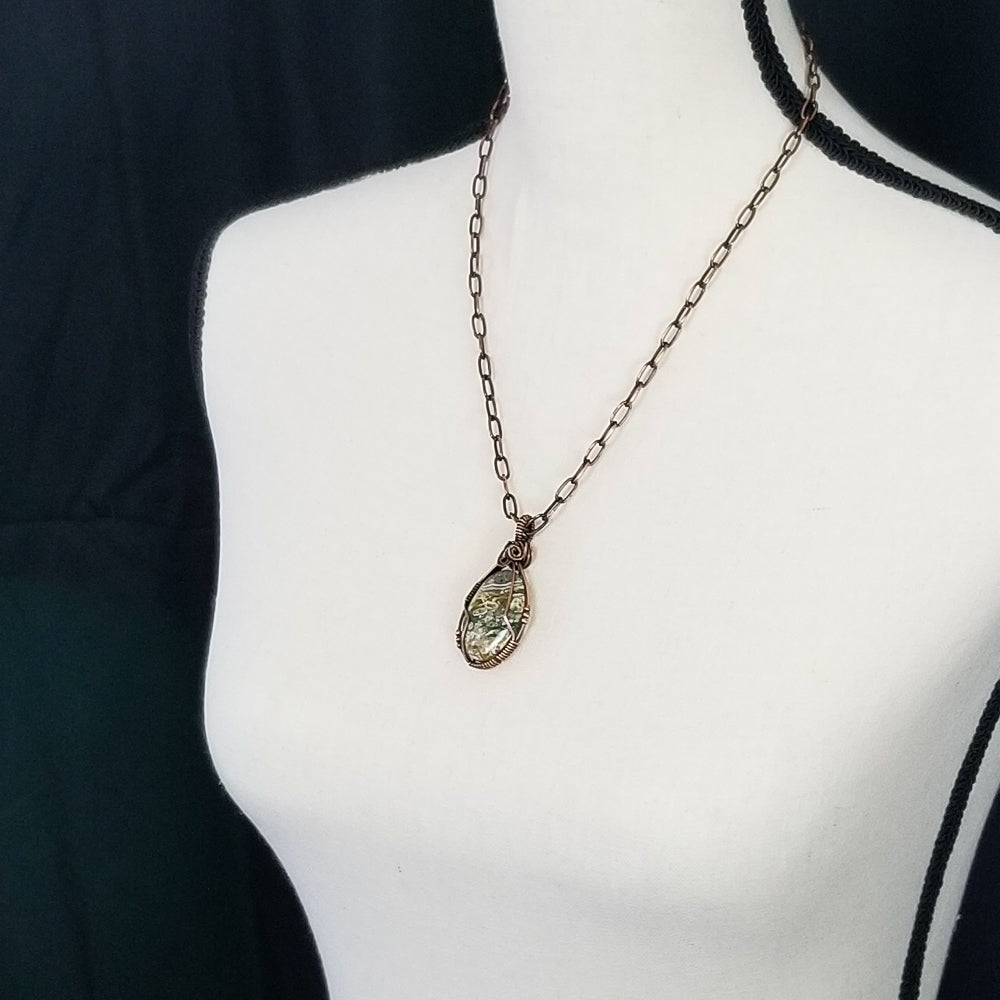 Variegated Jasper Copper Wire Wrap Pendant